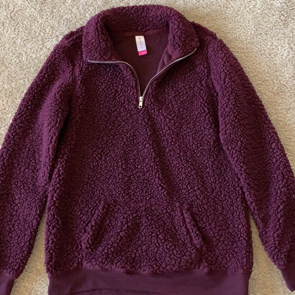 Half zip up teddy jacket